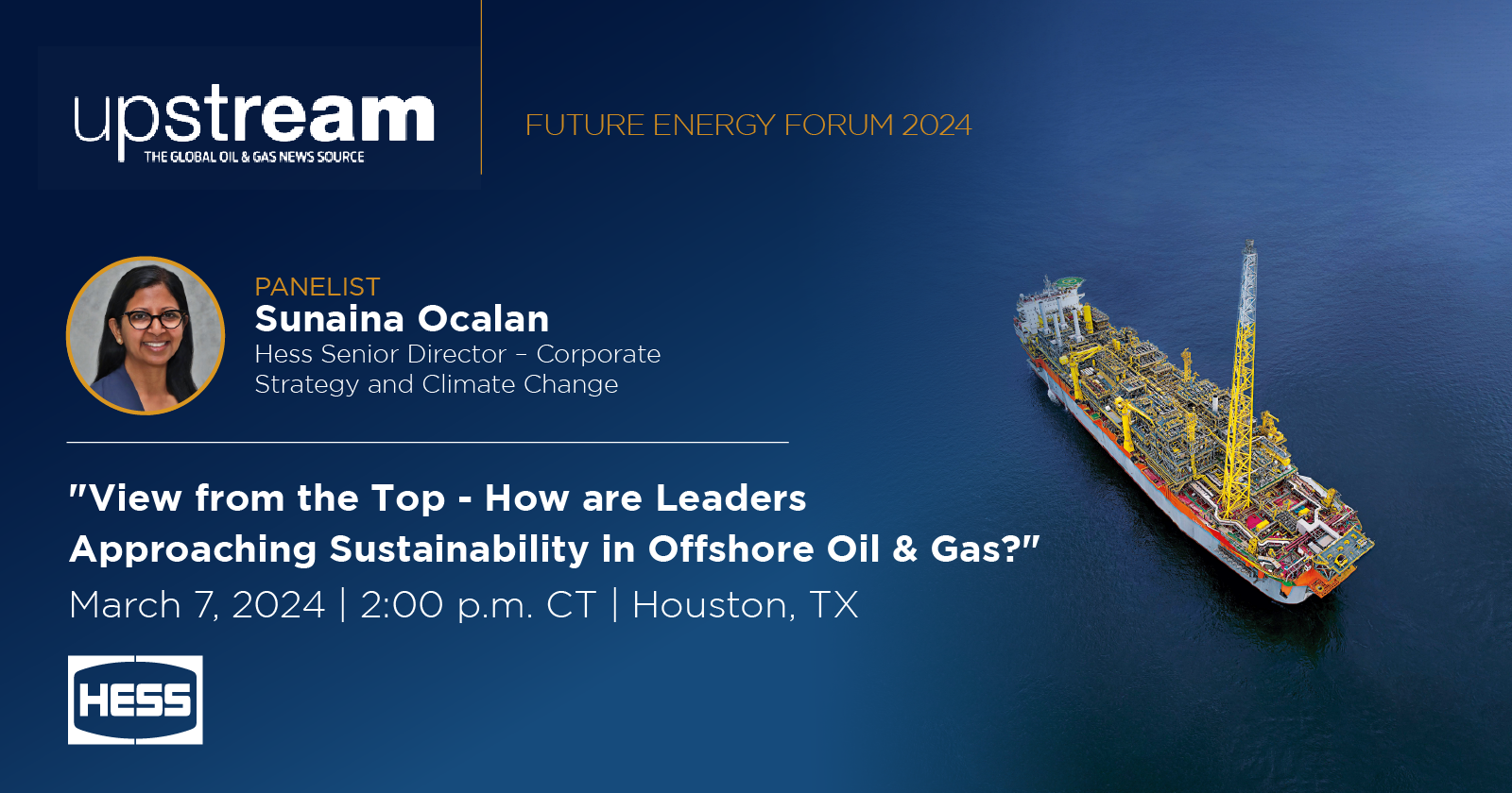 Sunaina Ocalan Panelist at Upstream Future Energy Forum 2024