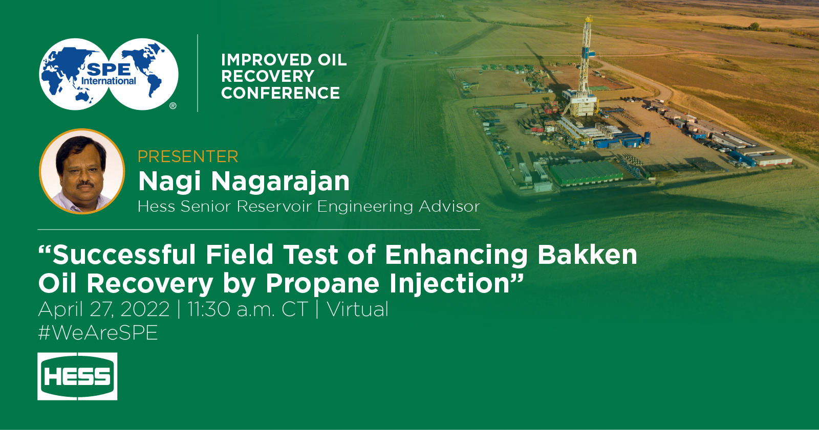 Nagi Nagarajan to Present at SPE Improved Oil Recovery Conference