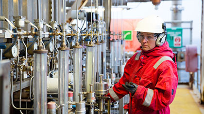 Hess Employee Working at South Arne Facility