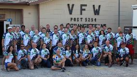 Team Hess poses at a stop on the 2015 BP MS 150 ride.