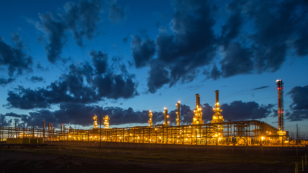 Tioga Gas Plant at sunset